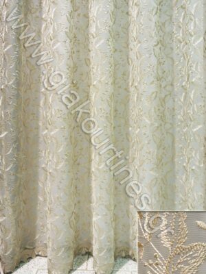 ΚΟΥΡΤΙΝΑ ΡΑΜΜΕΝΗ ΟΛΟΚΕΝΤΗΤΗ ΑΤΣΑΛΑΚΩΤΗ ΜΕ ΦΙΣΤΟΝΙ, ΜΠΕΖ, 4Μ ΦΑΡΔΟΣ Χ 2,80Μ ΥΨΟΣ