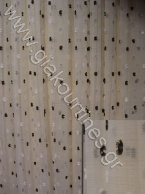 ΚΟΥΡΤΙΝΑ ΟΡΓΑΝΤΖΑ ΜΕ ΦΟΥΝΤΑΚΙΑ ΛΕΥΚΟ, ΓΚΡΙ, ΜΑΥΡΟ