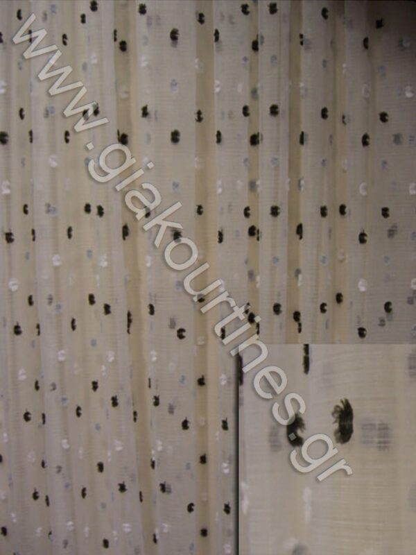 ΚΟΥΡΤΙΝΑ ΟΡΓΑΝΤΖΑ ΜΕ ΦΟΥΝΤΑΚΙΑ ΛΕΥΚΟ, ΓΚΡΙ, ΜΑΥΡΟ