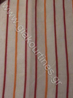 ΥΦΑΣΜΑ ΟΡΓΑΝΤΖΑ ΔΙΑΦΑΝΗ ΜΕ ΡΙΓΑ ΠΟΡΤΟΚΑΛΙ,ΜΠΟΡΝΤΟ