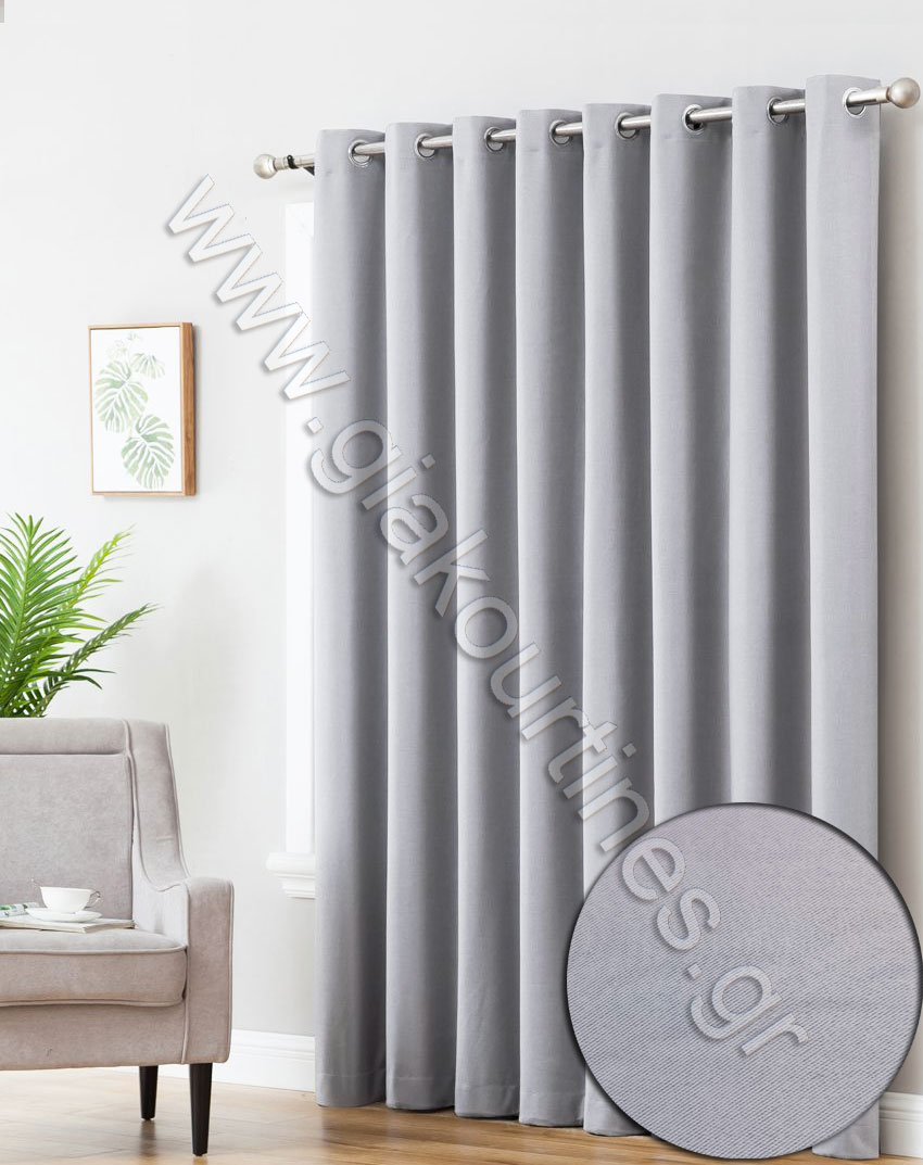 ΚΟΥΡΤΙΝΑ DIMOUT BLACKOUT ΜΕ ΤΡΟΥΚΣ ΓΚΡΙ