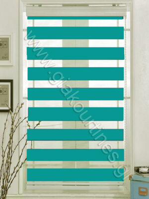 ΡΟΛΟΚΟΥΡΤΙΝΕΣ ΔΙΠΛΕΣ, ΥΨΗΛΗΣ ΑΝΤΟΧΗΣ ΧΡΩΜΑ TEAL ΜΠΛΕ