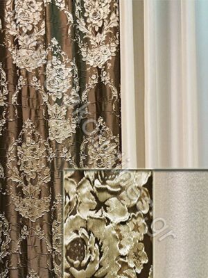 ΡΙΝΤΟ ΒΑΡΥ ΠΟΛΥΤΕΛΕΙΑΣ ΜΠΑΡΟΚ ΣΑΤΙΝΕ ΚΑΦΕΓΚΡΙ, ΖΟΡΖΕΤΑ ΤΟΥ ΠΑΓΟΥ