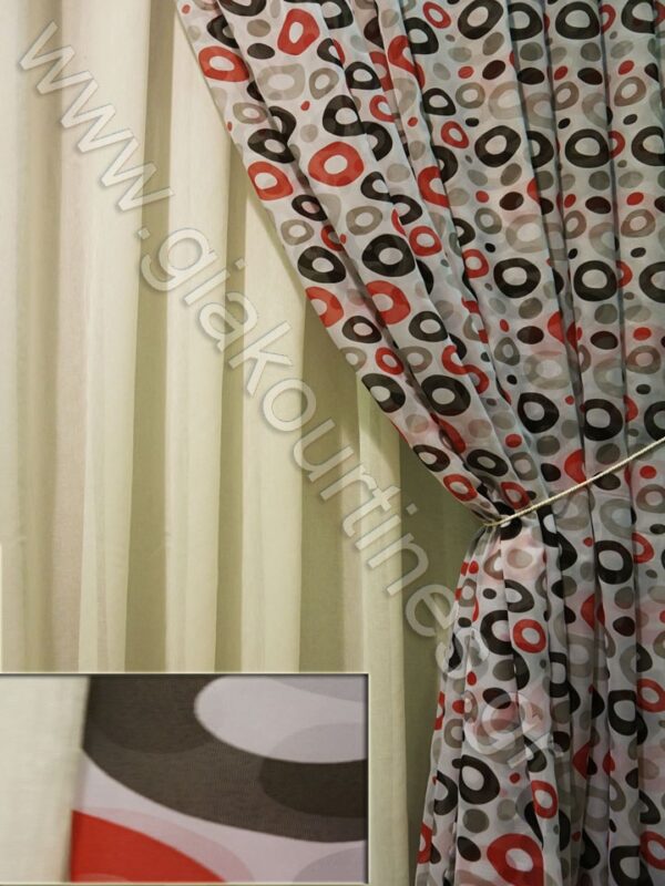 ΚΟΥΡΤΙΝΕΣ ΡΑΜΜΕΝΕΣ ΣΕΤ, ΒΟΥΑΛ ΜΕ ΚΥΚΛΟΥΣ,ΚΟΥΡΤΙΝΑ ΥΠΟΛΕΥΚΗ