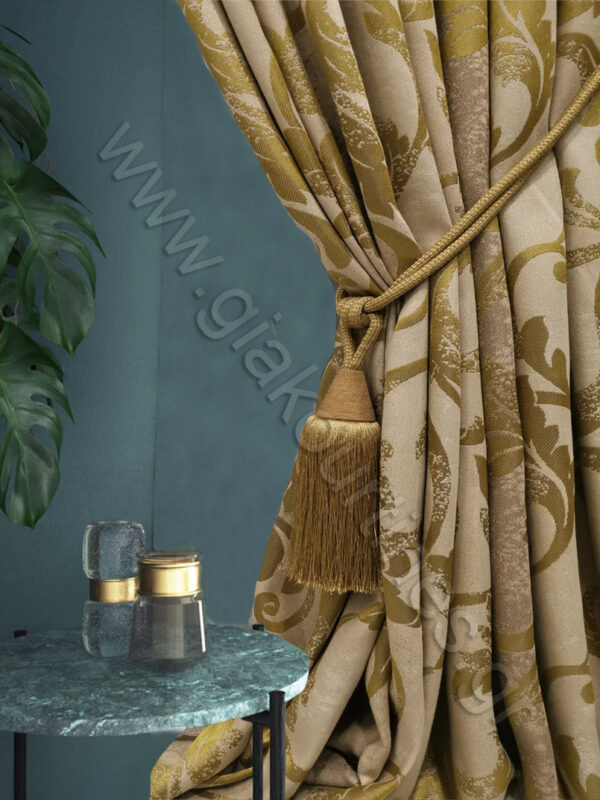 ΥΦΑΣΜΑ ΧΥΤΟ ΠΟΛΥΤΕΛΕΙΑΣ ΜΠΑΡΟΚ ΧΡΩΜΑ ΜΠΕΖ ΜΕ ΧΡΥΣΟΛΑΔΙ ΜΠΑΡΟΚ ΚΛΑΔΑΚΙ ΥΨΟΣ 3,20Μ