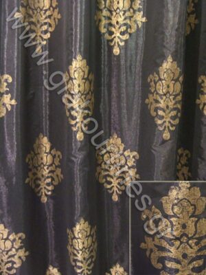 ΟΡΓΑΝΤΖΑ ΔΙΑΦΑΝΗ ΜΑΥΡΗ ΜΕ ΜΠΑΡΟΚ ΧΡΥΣΑ ΜΟΤΙΒΑ