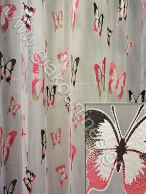 ΚΟΥΡΤΙΝΑ ΟΡΓΑΝΤΖΑ ΜΕ ΠΕΤΑΛΟΥΔΕΣ ΦΟΥΞ ΜΑΥΡΟ