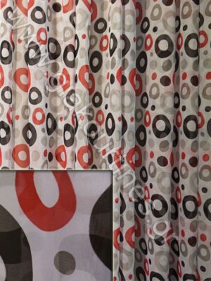 ΚΟΥΡΤΙΝΑ ΠΟΡΤΑΣ ΒΟΥΑΛ ΜΕ ΚΥΚΛΟΥΣ ΚΟΚΚΙΝΟΥΣ ΜΑΥΡΟΥΣ