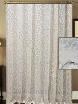 ΔΑΝΤΕΛΑ ΡΑΜΜΕΝΗ ΥΠΟΛΕΥΚΗ ΑΤΣΑΛΑΚΩΤΗ ΜΕ ΦΙΣΤΟΝΙ, 4Μ ΦΑΡΔΟΣ Χ 2,80Μ ΥΨΟΣ