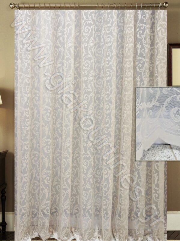 ΔΑΝΤΕΛΑ ΡΑΜΜΕΝΗ ΥΠΟΛΕΥΚΗ ΑΤΣΑΛΑΚΩΤΗ ΜΕ ΦΙΣΤΟΝΙ, 4Μ ΦΑΡΔΟΣ Χ 2,80Μ ΥΨΟΣ