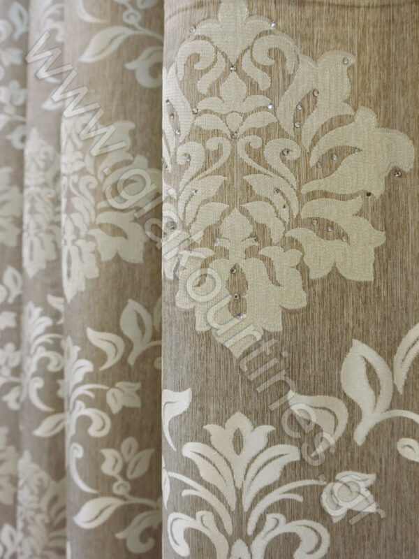 ΥΦΑΣΜΑ ΤΑΦΤΑΣ ΜΠΑΡΟΚ ΜΕ ΣΤΡΑΣ, ΧΡΩΜΑ ΓΚΡΕΖ