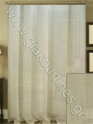 ΚΟΥΡΤΙΝΑ ΡΑΜΜΕΝΗ ΔΙΑΦΑΝΗ, ΧΡΩΜΑ ΟΥΔΕΤΕΡΟ ΜΠΕΖ ΤΗΣ ΑΜΜΟΥ, 4Μ ΦΑΡΔΟΣ Χ 2,80Μ ΥΨΟΣ
