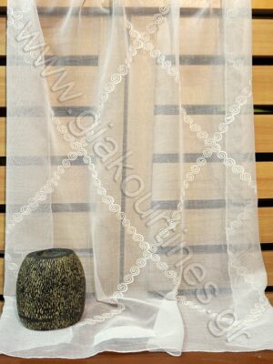 ΚΟΥΡΤΙΝΑ ΜΑΤ ΥΦΗ ΛΕΥΚΗ ΜΕ ΚΕΝΤΗΜΑ ΛΕΥΚΟ