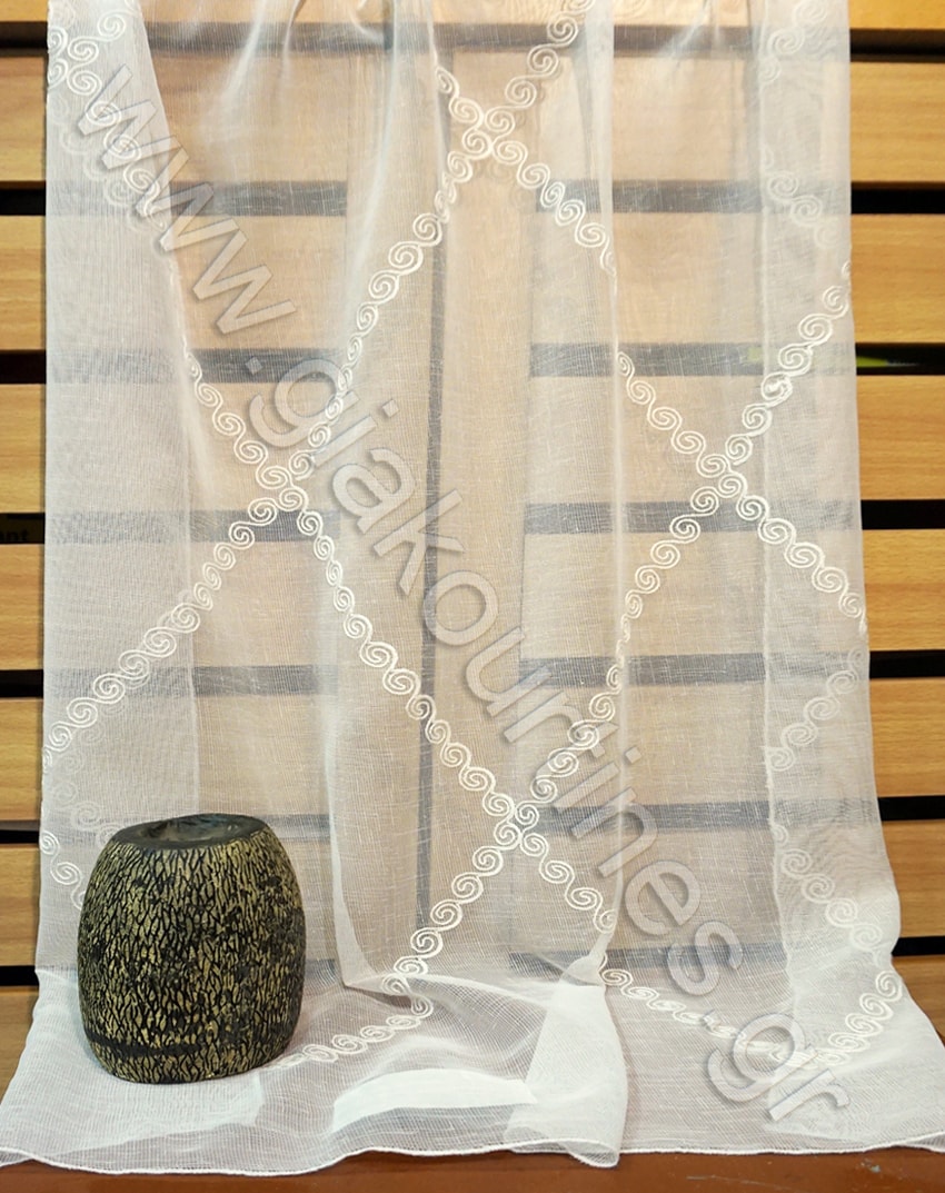 ΚΟΥΡΤΙΝΑ ΜΑΤ ΥΦΗ ΛΕΥΚΗ ΜΕ ΚΕΝΤΗΜΑ ΛΕΥΚΟ