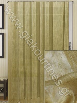 ΚΟΥΡΤΙΝΑ ΡΑΜΜΕΝΗ ΜΕ ΔΙΑΦΑΝΕΙΑ, ΦΛΑΜΑ ΧΡΩΜΑ ΜΠΕΖΟΛΑΔΙ 4Μ ΦΑΡΔΟΣ