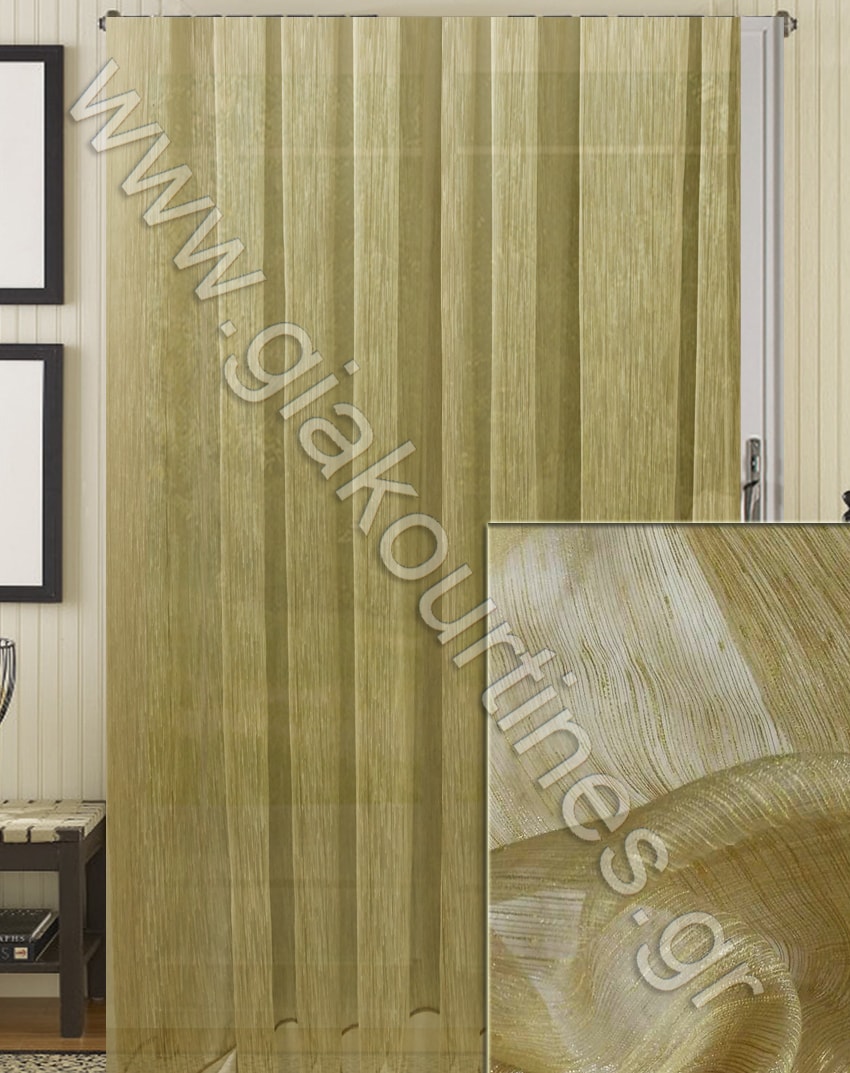 ΚΟΥΡΤΙΝΑ ΡΑΜΜΕΝΗ ΜΕ ΔΙΑΦΑΝΕΙΑ, ΦΛΑΜΑ ΧΡΩΜΑ ΜΠΕΖΟΛΑΔΙ 4Μ ΦΑΡΔΟΣ