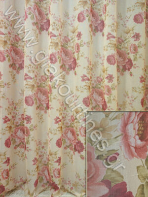 ΡΟΜΑΝΤΙΚΗ ΚΟΥΡΤΙΝΑ Τ.ΛΙΝΟ ΠΟΛΥΕΣΤΕΡ ΜΠΕΖΟΕΚΡΟΥ ΜΕ ΛΟΥΛΟΥΔΙΑ