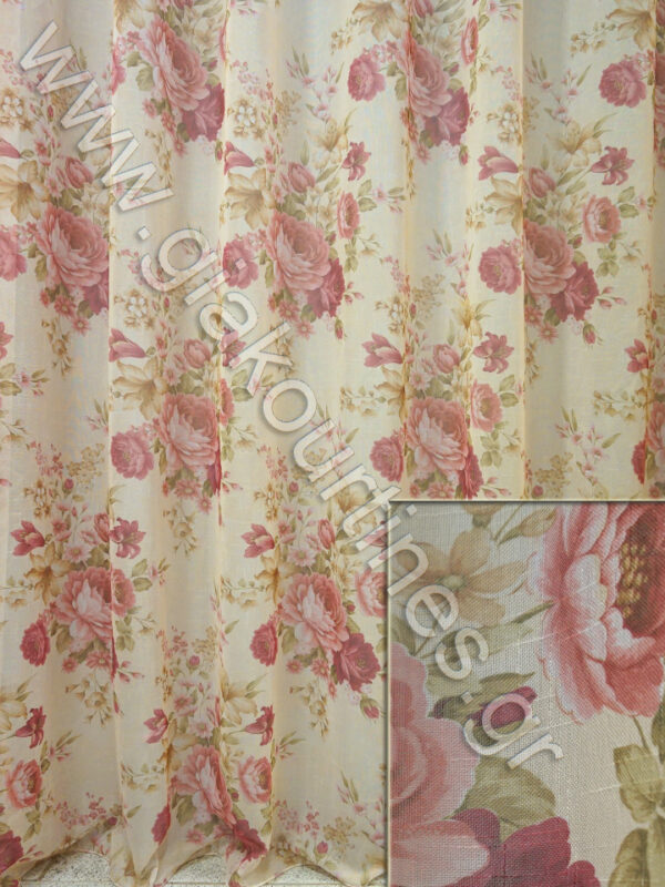 ΡΟΜΑΝΤΙΚΗ ΚΟΥΡΤΙΝΑ Τ.ΛΙΝΟ ΠΟΛΥΕΣΤΕΡ ΜΠΕΖΟΕΚΡΟΥ ΜΕ ΛΟΥΛΟΥΔΙΑ