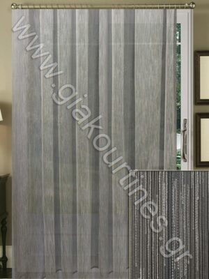 ΚΟΥΡΤΙΝΑ ΡΑΜΜΕΝΗ ΜΕ ΔΙΑΦΑΝΕΙΑ, ΦΛΑΜΑ ΓΚΡΙ 4Μ ΦΑΡΔΟΣ