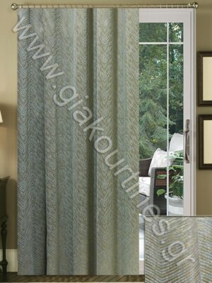 ΚΟΥΡΤΙΝΑ ΡΑΜΜΕΝΗ ΠΟΛΥΤΕΛΕΙΑΣ ΧΥΤΗ, ΜΕ ΚΛΩΣΤΗ ΦΛΟΣ ΜΠΕΖ 2,50Μ Χ 3Μ ΥΨΟΣ