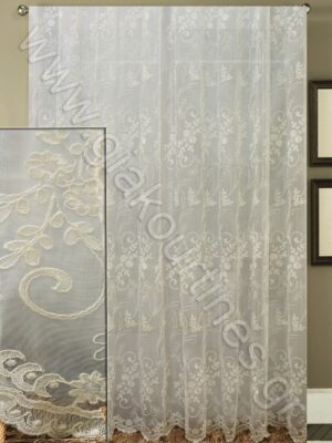 ΚΟΥΡΤΙΝΑ ΡΑΜΜΕΝΗ ΔΙΑΦΑΝΗ, ΤΟΥΛΙΝΗ ΟΡΓΑΝΤΙΝΑ ΟΛΟΚΕΝΤΗΤΗ ΑΤΣΑΛΑΚΩΤΗ 4Μ ΦΑΡΔΟΣ Χ 2,80Μ