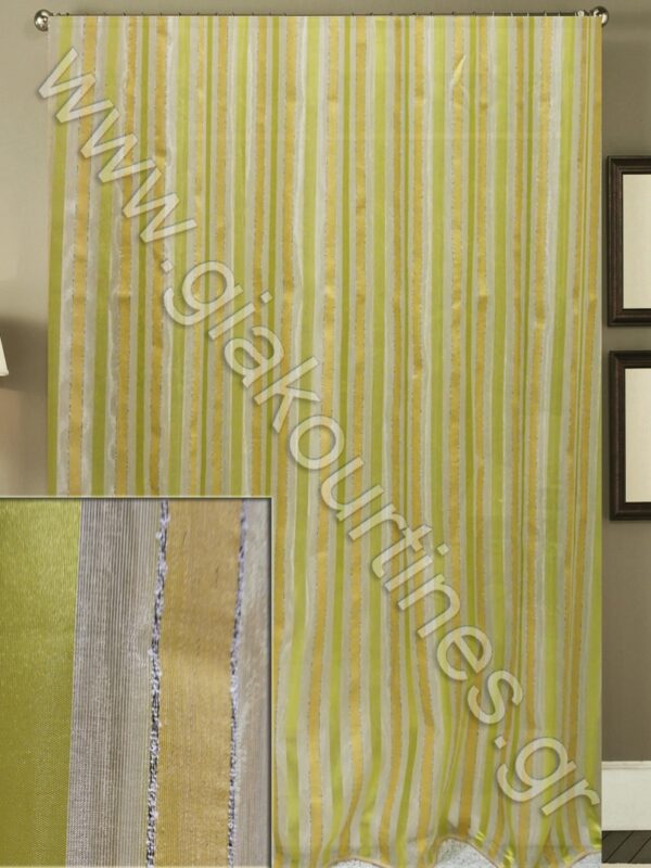 ΚΟΥΡΤΙΝΑ ΡΑΜΜΕΝΗ ΜΕ ΔΙΑΦΑΝΕΙΑ, ΟΡΓΑΝΤΖΑ ΜΕ ΛΑΧΑΝΙ ΡΙΓΕΣ 4Μ ΦΑΡΔΟΣ