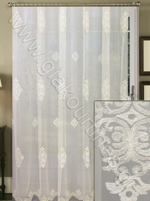 ΚΟΥΡΤΙΝΑ ΡΑΜΜΕΝΗ ΔΙΑΦΑΝΗ, ΤΟΥΛΙΝΗ ΟΡΓΑΝΤΙΝΑ ΠΟΛΥΤΕΛΕΙΑΣ 4Μ ΦΑΡΔΟΣ Χ 2,80Μ