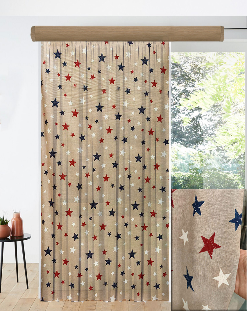 ΚΟΥΡΤΙΝΑ ΡΑΜΜΕΝΗ ΓΙΑ ΠΑΙΔΙΚΟ ΔΩΜΑΤΙΟ ΛΟΝΕΤΑ ΙΣΠΑΝΙΑΣ ΑΣΤΕΡΑΚΙΑ 1,5Μ Χ 2,70Μ