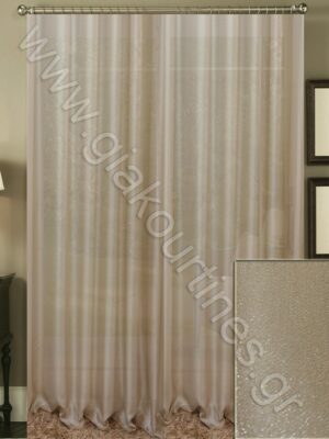 ΚΟΥΡΤΙΝΑ ΡΑΜΜΕΝΗ ΔΙΑΦΑΝΗ, ΖΟΡΖΕΤΑ ΠΟΛΥΤΕΛΕΙΑΣ ΜΠΕΖΟΚΑΦΕ ΠΕΡΛΕ 4Μ ΦΑΡΔΟΣ Χ 2,80Μ