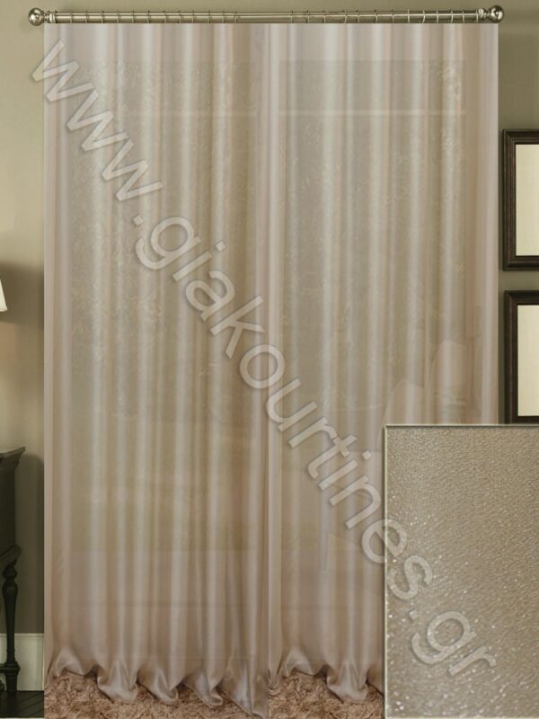 ΚΟΥΡΤΙΝΑ ΡΑΜΜΕΝΗ ΔΙΑΦΑΝΗ, ΖΟΡΖΕΤΑ ΠΟΛΥΤΕΛΕΙΑΣ ΜΠΕΖΟΚΑΦΕ ΠΕΡΛΕ 4Μ ΦΑΡΔΟΣ Χ 2,80Μ