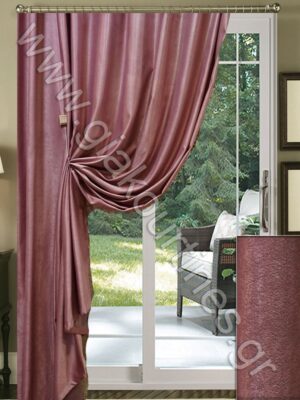 ΚΟΥΡΤΙΝΑ ΡΑΜΜΕΝΗ ΑΔΙΑΦΑΝΗ, ΒΕΛΟΥΡ ΡΟΖ ΓΚΡΕΝΑ 2,50Μ ΦΑΡΔΟΣ