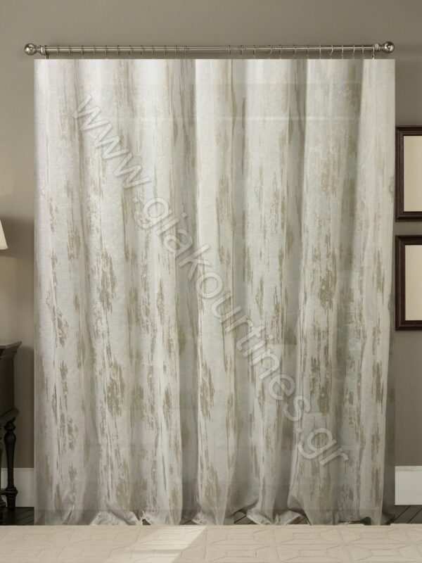 ΚΟΥΡΤΙΝΑ ΡΑΜΜΕΝΗ Τ.ΛΙΝΟ ΗΜΙΔΙΑΦΑΝΗ, ΥΠΟΛΕΥΚΗ ΜΕ ΜΠΕΖ 4Μ ΦΑΡΔΟΣ