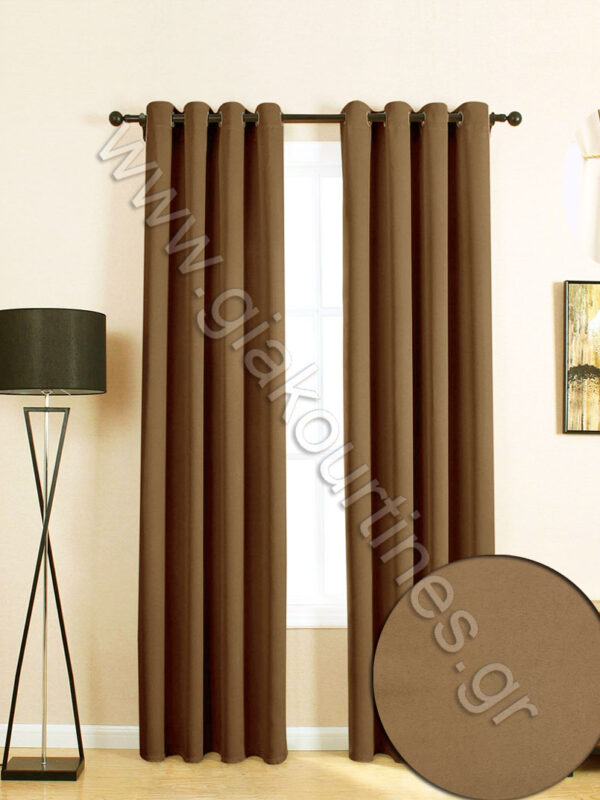 ΚΟΥΡΤΙΝΑ DIMOUT BLACKOUT ΜΕ ΤΡΟΥΚΣ MOKA