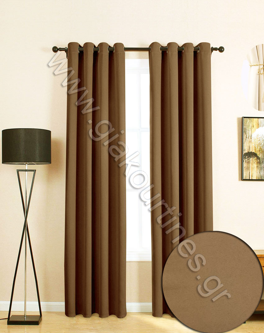 ΚΟΥΡΤΙΝΑ DIMOUT BLACKOUT ΜΕ ΤΡΟΥΚΣ MOKA