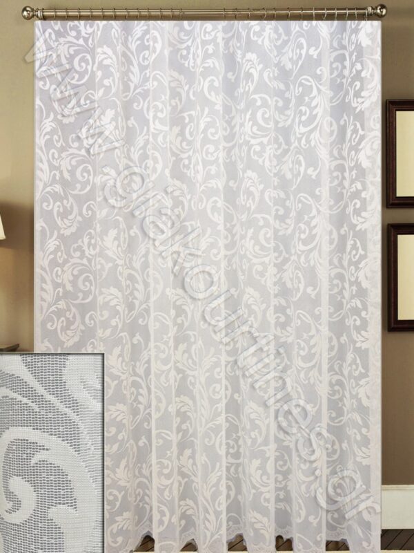 ΣΤΑΘΕΡΗ ΔΑΝΤΕΛΑ ΡΑΜΜΕΝΗ ΑΤΣΑΛΑΚΩΤΗ, ΧΡΩΜΑ ΥΠΟΛΕΥΚΟ 4Μ ΦΑΡΔΟΣ Χ 2,80Μ ΥΨΟΣ