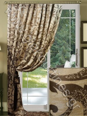 ΚΟΥΡΤΙΝΑ ΣΚΙΑΣΗΣ ΡΑΜΜΕΝΗ, ΧΥΤΟΣ ΤΑΦΤΑΣ ΧΡΩΜΑ ΜΠΕΖ ΚΑΦΕ