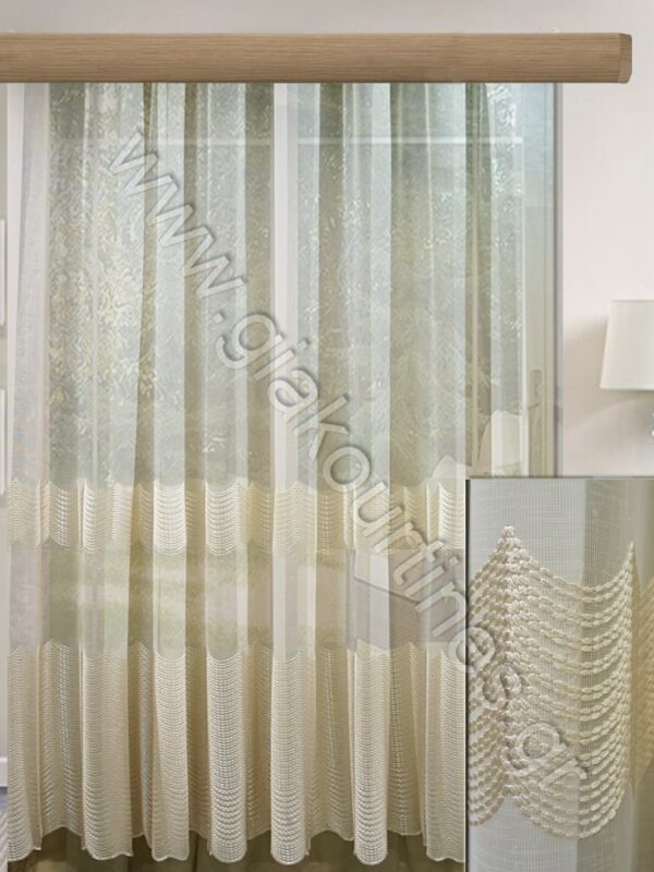 ΚΟΥΡΤΙΝΑ ΡΑΜΜΕΝΗ ΔΙΑΦΑΝΗ, ΜΑΤ ΙΒΟΥΑΡ ΜΕ ΒΑΡΥ ΚΕΝΤΗΜΑ