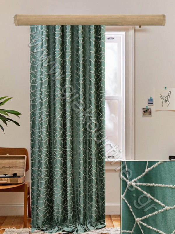 ΚΟΥΡΤΙΝΑ ΕΤΟΙΜΗ ΡΑΜΜΕΝΗ, ΖΑΚΑΡ ΧΡΩΜΑ ΣΜΑΡΑΓΔΙ