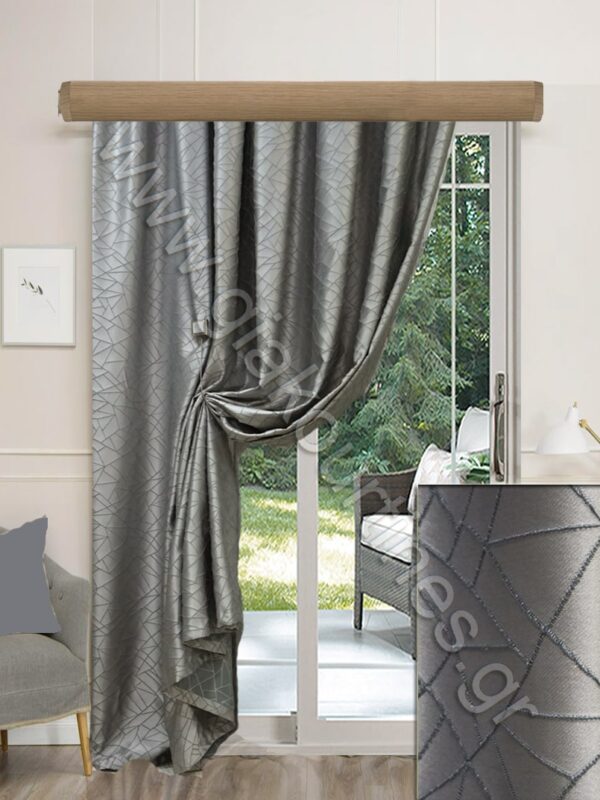 ΚΟΥΡΤΙΝΑ ΕΤΟΙΜΗ ΡΑΜΜΕΝΗ, ΖΑΚΑΡ ΧΥΤΟ METALLIC ΓΚΡΙ