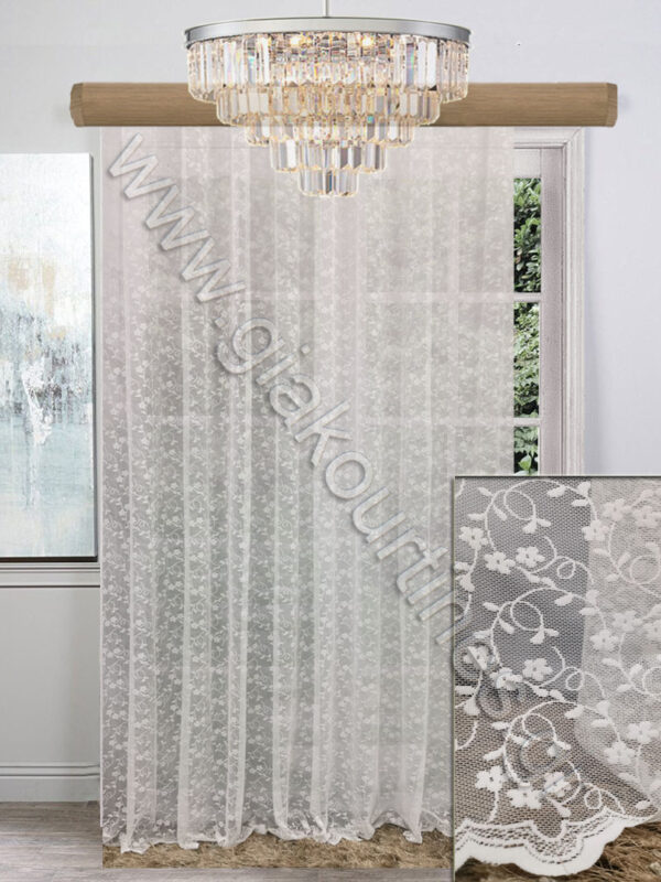 ΚΟΥΡΤΙΝΑ ΕΤΟΙΜΗ, ΔΑΝΤΕΛΑ ΑΤΣΑΛΑΚΩΤΗ ΛΕΥΚΗ FLORAL