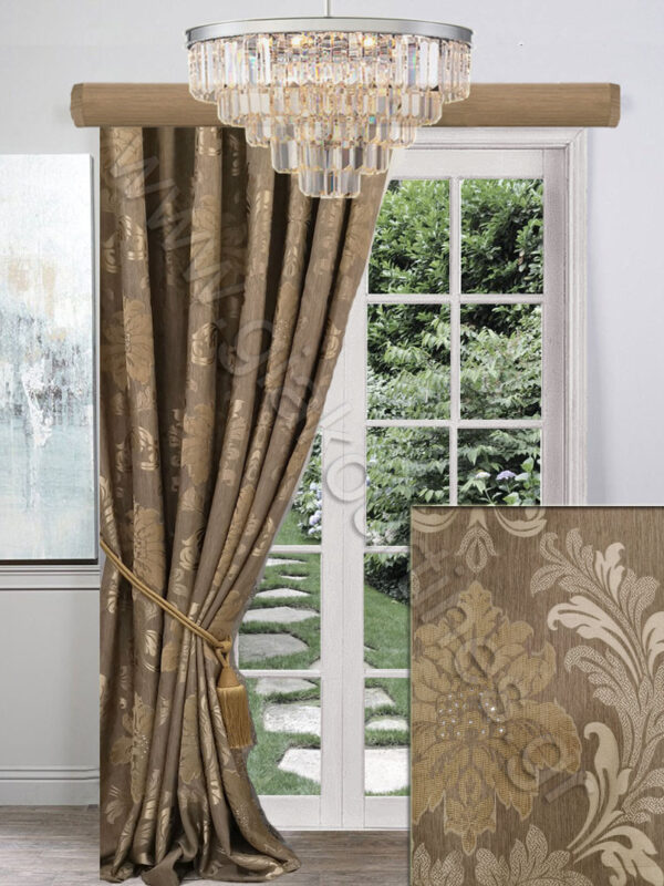 ΚΟΥΡΤΙΝΑ ΡΑΜΜΕΝΗ, ΖΑΚΑΡ ΠΟΛΥΤΕΛΕΙΑΣ ΜΕ ΣΤΡΑΣ SMOKEY ΜΠΕΖ ΧΡΥΣΟ