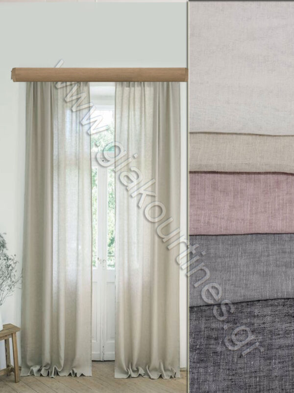 ΚΟΥΡΤΙΝΑ  ΛΙΝΗ ΗΜΙΔΙΑΦΑΝΗ ΡΑΜΜΕΝΗ, ΑΤΣΑΛΑΚΩΤΗ, 5 ΑΠΟΧΡΩΣΕΙΣ