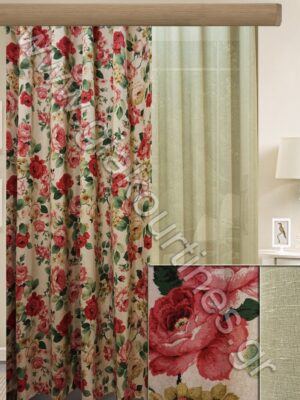 ΚΟΥΡΤΙΝΕΣ ΡΑΜΜΕΝΕΣ, ΡΙΝΤΟ ΛΟΝΕΤΑ ΑΜΜΟΥ 2,5Μ ΦΑΡΔΟΣ ΚΟΥΡΤΙΝΑ ΓΑΖΑ ΜΠΕΖ 4Μ ΦΑΡΔΟΣ