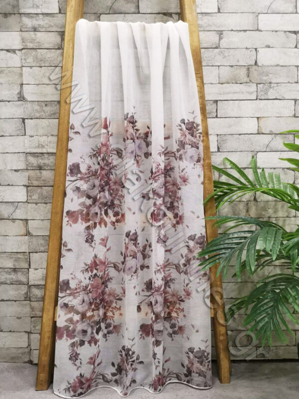 ΥΦΑΣΜΑ ΓΙΑ ΚΟΥΡΤΙΝΑ, FLORAL ΜΩΒ