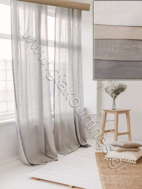 ΚΟΥΡΤΙΝΑ ΡΑΜΜΕΝΗ ΗΜΙΔΙΑΦΑΝΗ ΦΡΙΖΕ ΓΑΖΑ, 4 ΑΠΟΧΡΩΣΕΙΣ