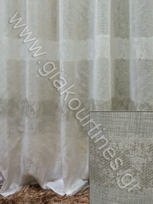 ΥΦΑΣΜΑ ΗΜΙΔΙΑΦΑΝΟ, ΥΠΟΛΕΥΚΟ ΤΥΠΟΥ ΛΙΝΟ ΜΕ ΡΙΓΕΣ ΑΝΟΙΧΤΟ ΓΚΡΙ, ΥΠΟΛΕΥΚΕΣ