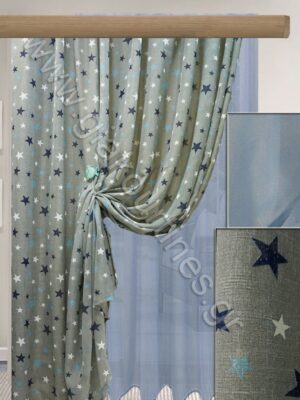 ΚΟΥΡΤΙΝΕΣ ΓΙΑ ΠΑΙΔΙΚΟ, ΡΙΝΤΟ ΛΟΝΕΤΑ ΑΣΤΕΡΑΚΙΑ 2Μ ΦΑΡΔΟΣ ΚΟΥΡΤΙΝΑ ΔΙΑΦΑΝΗ 3,5Μ ΦΑΡΔΟΣ