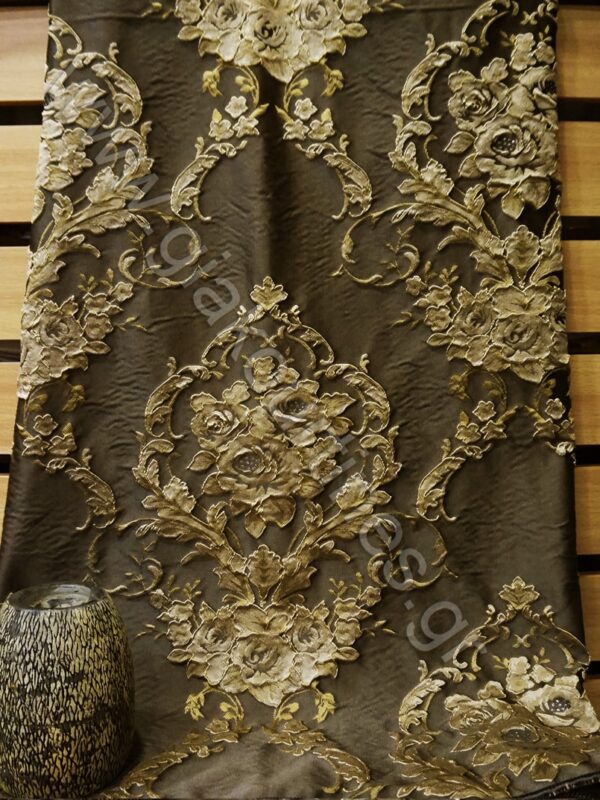 ΤΑΦΤΑΣ ΣΑΤΙΝΕ ΑΝΑΓΛΥΦΟΣ ΒΑΡΥΣ ΠΟΛΥΤΕΛΕΙΑΣ, ΣΚΟΥΡΟ ΚΑΦΕ & ΧΡΥΣΟΛΑΔΙ ΜΟΤΙΒΑ