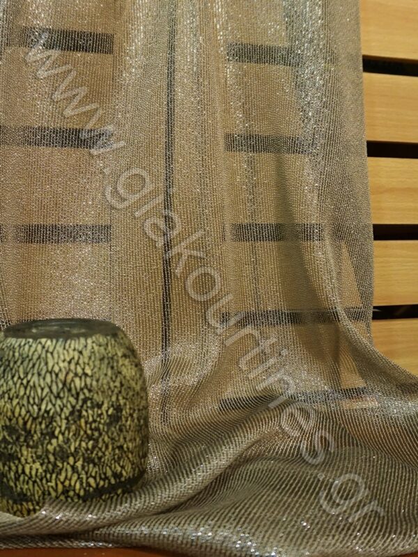 ΚΟΥΡΤΙΝΑ ΔΙΧΤΑΚΙ ΑΤΣΑΛΑΚΩΤΗ ΜΕ ΚΛΩΣΤΗ GLIITTER, ΧΡΩΜΑ ΟΥΔΕΤΕΡΟ ΚΑΦΕ