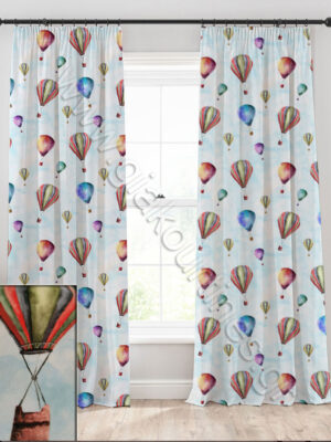 ΚΟΥΡΤΙΝΑ ΡΑΜΜΕΝΗ ΓΙΑ ΠΑΙΔΙΚΟ ΔΩΜΑΤΙΟ ΑΕΡΟΣΤΑΤΑ 1,5Μ Χ 2,70Μ